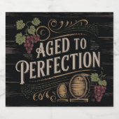 Perfektioniert mit rustikalem Barrel Theme Design Schaumweinetikett (Einzelnes Label)
