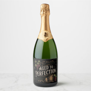 Perfektioniert mit rustikalem Barrel Theme Design Schaumweinetikett