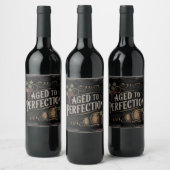 Perfektioniert mit rustikalem Barrel Theme Design Weinetikett (Flaschen)