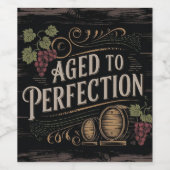 Perfektioniert mit rustikalem Barrel Theme Design Weinetikett (Einzelnes Label)