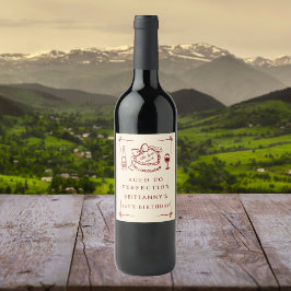 Perfektionierte Geburtstagsparty wie erlesener Wei Weinetikett