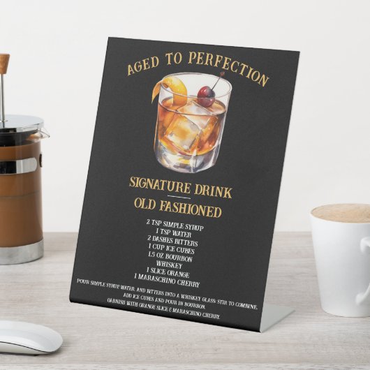 Perfektionierter, altmodischer Signaturtrunk Sockelschild (In SItu)