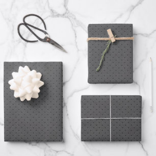 Perforated Gray Leather's Digital Print Geschenkpapier Set