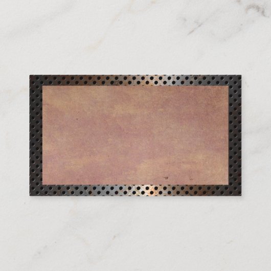 Perforierte rustikale Metallgrenze | Alte Textur Visitenkarte (Rückseite)
