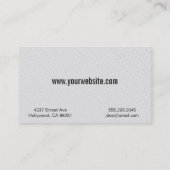 Perforierter Weißlederdruck Visitenkarte (Rückseite)