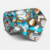 Perforiertes blaues Stück über weißer Textur Krawatte (Gerollt)