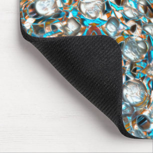 Perforiertes blaues Stück über weißer Textur Mousepad