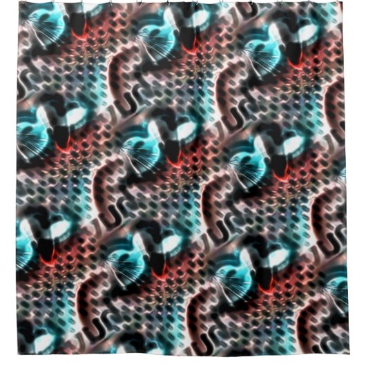 Perforiertes Brettdesign mit 'Tinte' Tropfen auf W Duschvorhang (Vorderseite)