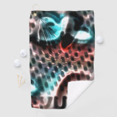 Perforiertes Brettdesign mit 'Tinte' Tropfen auf W Golfhandtuch (Insitu)