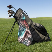 Perforiertes Brettdesign mit 'Tinte' Tropfen auf W Golfhandtuch (Gras)