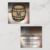 Perforiertes Metall | Metallblech | Barrel Quadratische Visitenkarte (Vorne/Hinten)