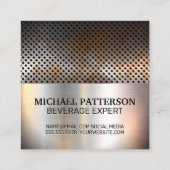 Perforiertes Metall | Metallblech | Barrel Quadratische Visitenkarte (Rückseite)
