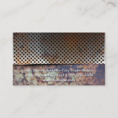 Perforiertes Rostmetall Visitenkarte (Rückseite)