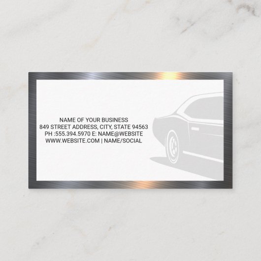 Performance-Auto-Teile-Logos - Visitenkarte (Rückseite)