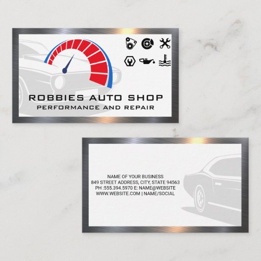 Performance-Auto-Teile-Logos - Visitenkarte (Vorne/Hinten)