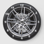 Performance Car Tire Personalized Große Wanduhr (Vorderseite)