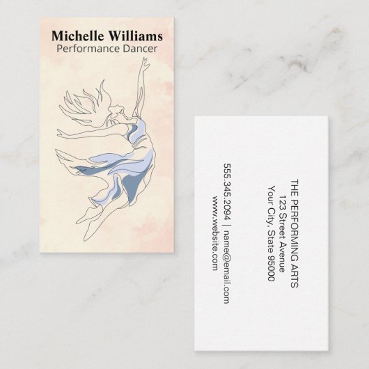 Performance Dancer | Ausdruckskunst Visitenkarte (Vorne/Hinten)