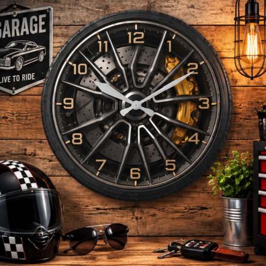 Performance Wheel Rim Große Wanduhr