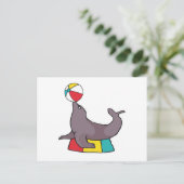 Performing Seal Postkarte (Stehend Vorderseite)