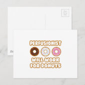 Perfusionist .. Wird für Donuts arbeiten Postkarte (Vorne/Hinten)