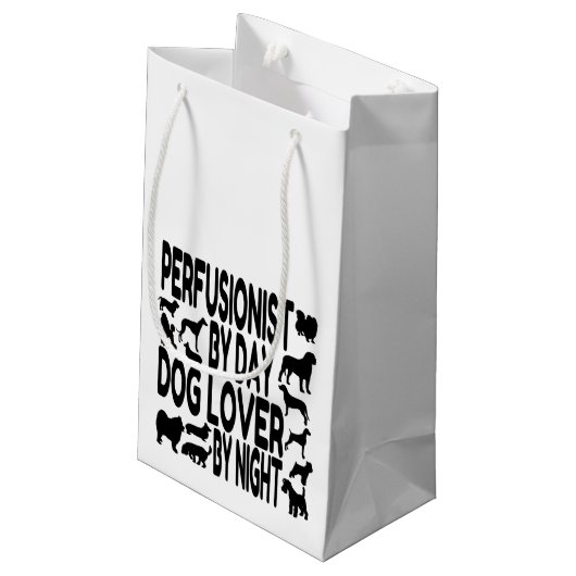 Perfusionistische Lieben Hunde Kleine Geschenktüte (Rückseite Schrägansicht)