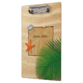 Pergament auf Sand-Hintergrund - Klemmbrett (Links)