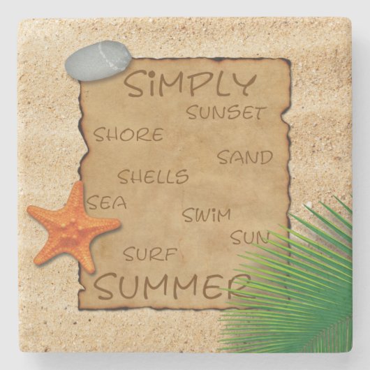 Pergament auf Sand - Marmorstein Untersetzer (Vorderseite)