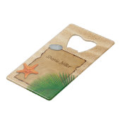 Pergament auf Sandboden - Flaschenöffner (Vorderseite Schrägansicht)