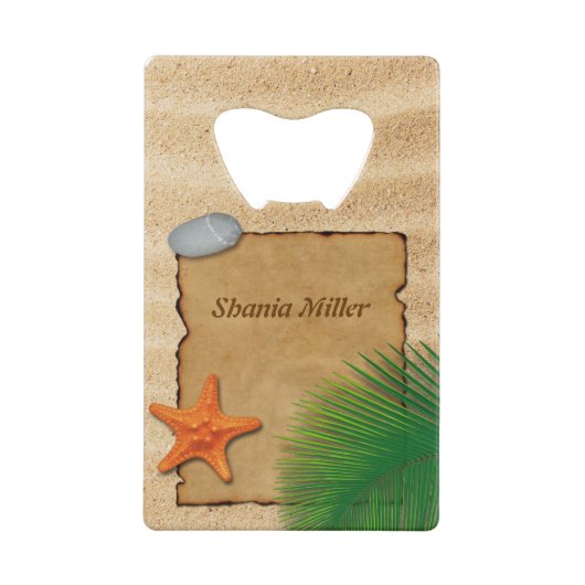 Pergament auf Sandboden - Flaschenöffner (Rückseite)