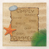 Pergament auf Sandboden - Untersetzer aus Glas (Vorderseite)