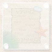 Pergament auf Sandboden - Untersetzer aus Glas (Rückseite)