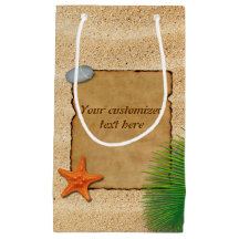 Pergament auf Sandgrund - Kleine Geschenktasche