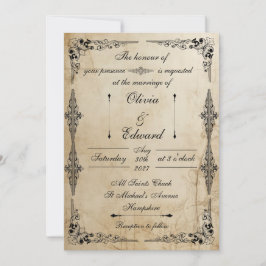 Pergament aus dem 18. Jahrhundert - Hochzeitseinla Einladung