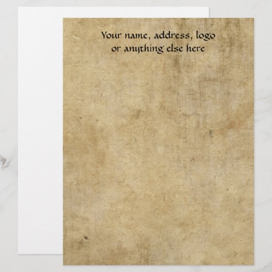 Pergament-Beschaffenheit Briefkopf (Vorne/Hinten)