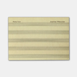 Pergament-Blick-Musik-Personal-optionaler Text und Post-it Klebezettel