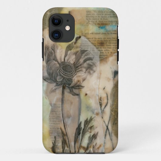 Pergament Blumen-II Case-Mate iPhone Hülle (Rückseite)