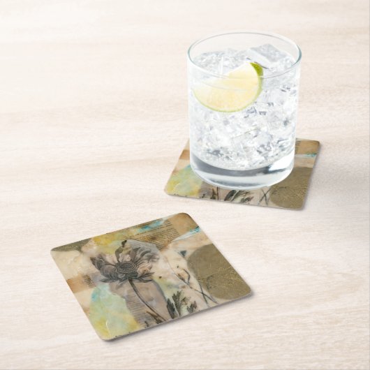 Pergament Blumen-II Rechteckiger Pappuntersetzer (Vor Ort)