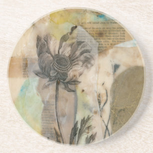 Pergament Blumen-II Sandstein Untersetzer