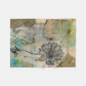 Pergament Blumeni Fleecedecke (Vorderseite (Horizontal))