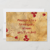 Pergament, Blutes Spritzer Halloween Einladungen (Rückseite)