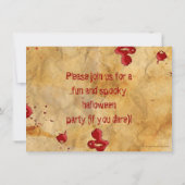 Pergament, Blutes Spritzer Halloween Einladungen (Rückseite)