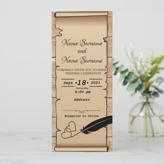 Pergament Einladung (Stehend Vorderseite)