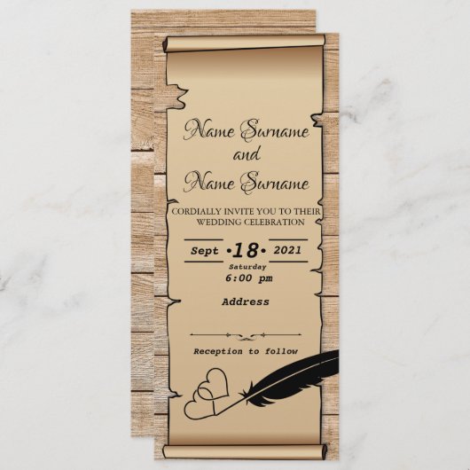 Pergament Einladung (Vorne/Hinten)