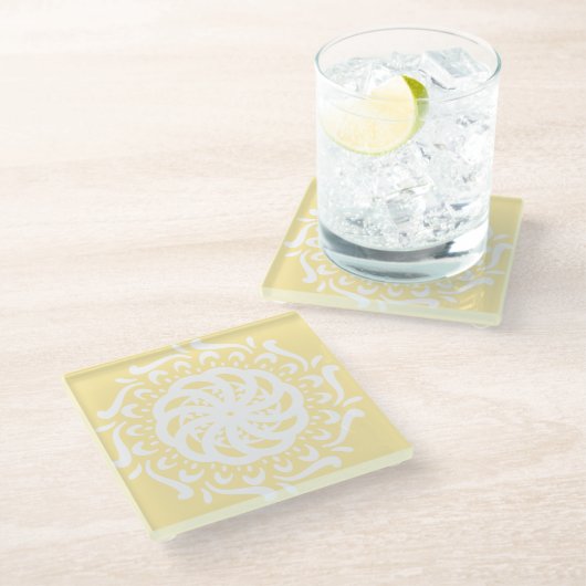 Pergament Glasuntersetzer (Schrägansicht)