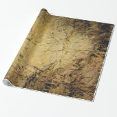 Pergament Gold und brauner Marmor Geschenkpapier (Ungerollt)
