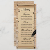 Pergament Menükarte (Vorne/Hinten)