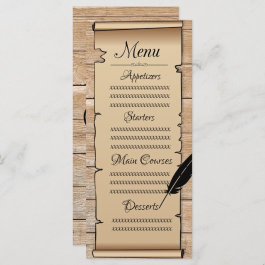 Pergament Menükarte (Vorne/Hinten)