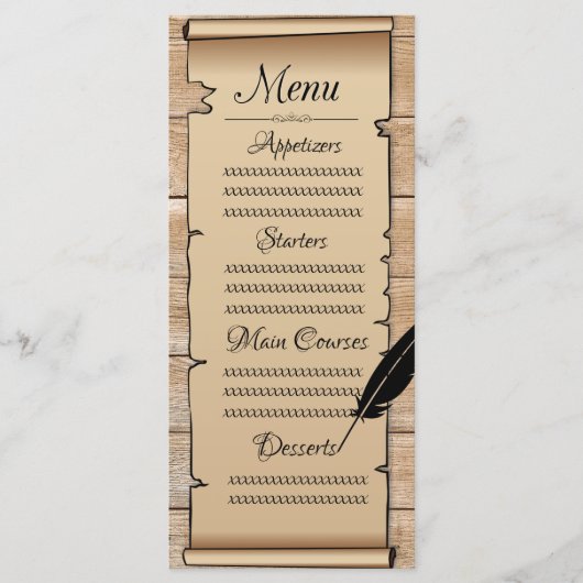 Pergament Menükarte (Vorderseite)