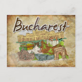 Pergament Paper Bukarest Travel Postcard Postkarte (Vorderseite)