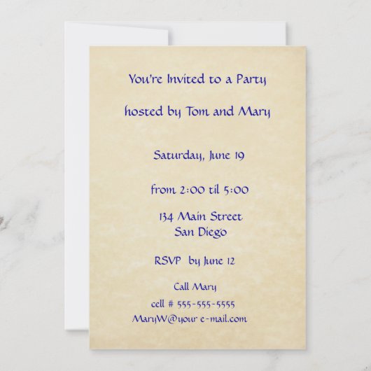 Pergament-Proklamations-Rolle Einladung (Rückseite)